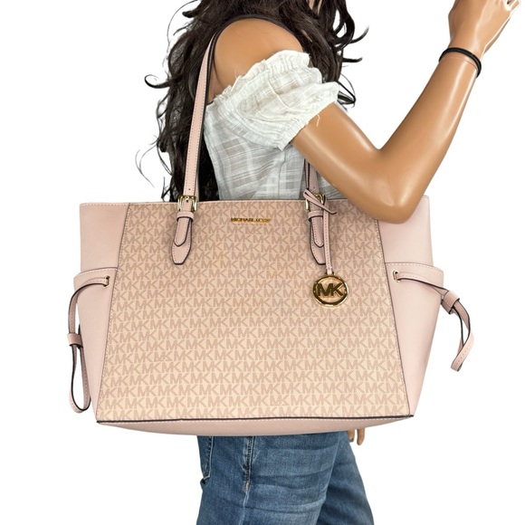 Michael Kors Gilly L Drawstring Tote Bag MK Pink - Picture 1 of 10